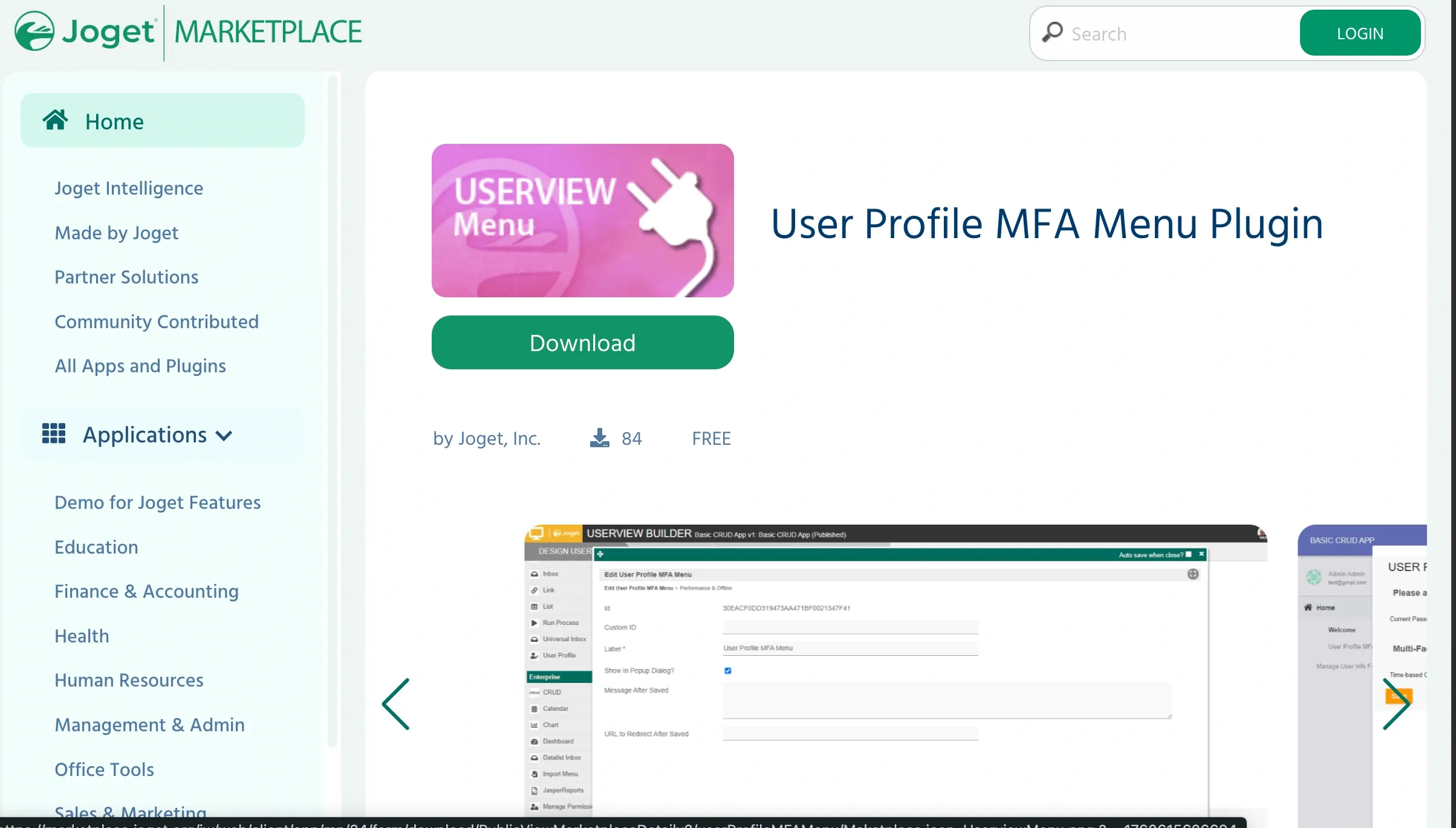 User Profile MFA Menu Plugin