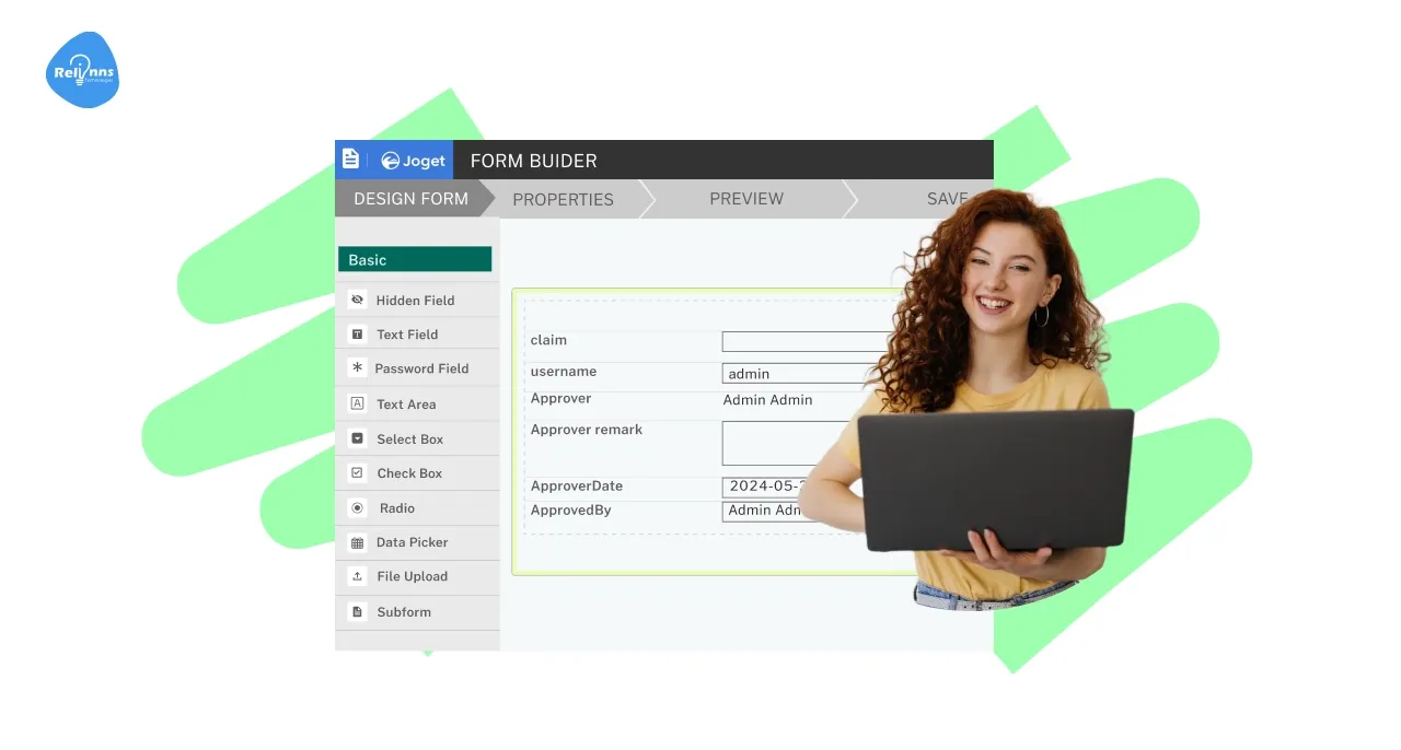 Visual workflow and form builders